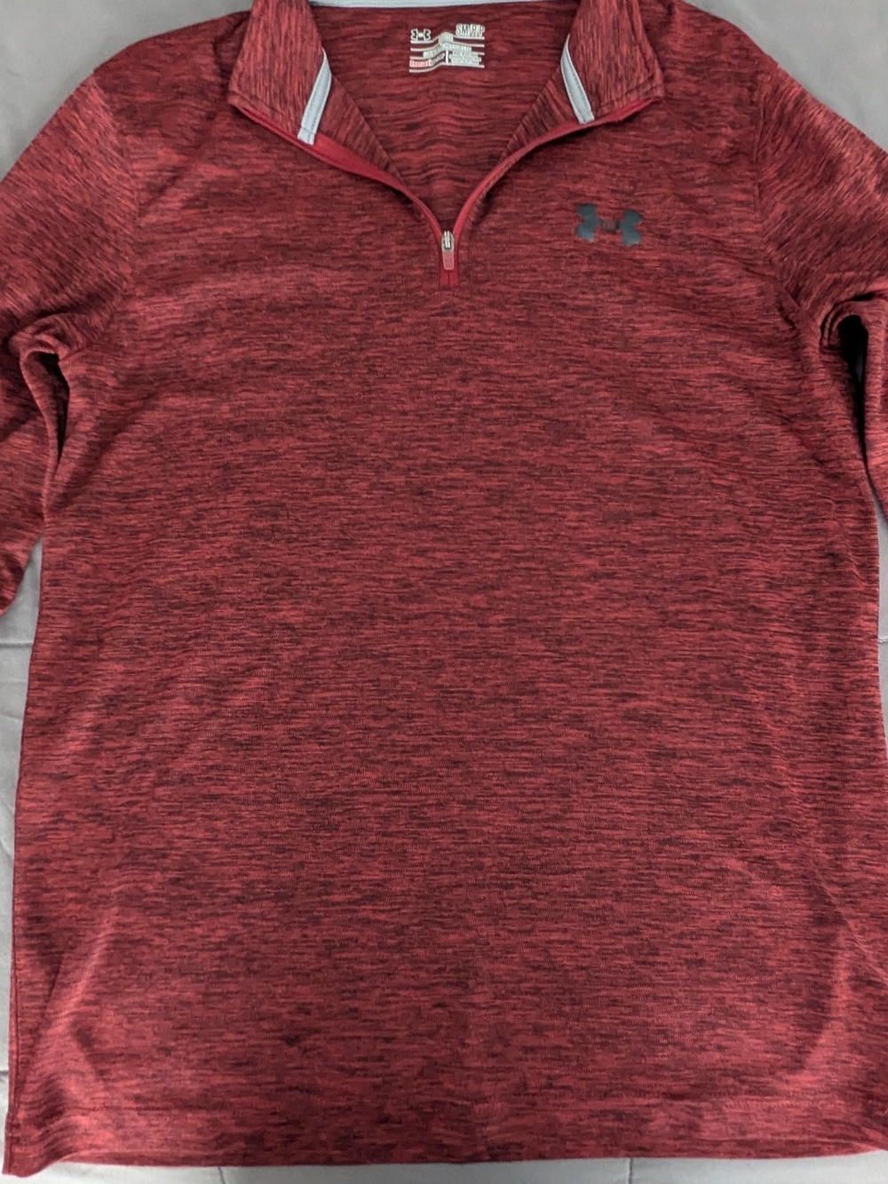 Under Armour Men’s Red Heather Quarter-Zip Performance Shirt